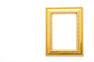 Gold frame isolated on white background photo