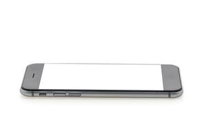Smartphone with blank screen isolated on white background photo