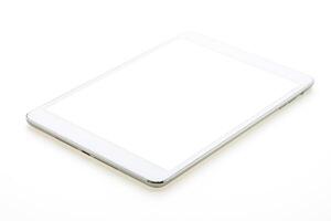 White tablet computer isolated on white background photo