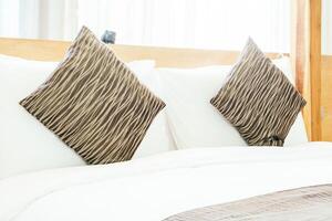 White sheets on the bed photo