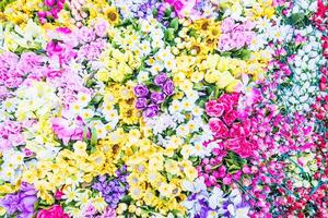 A flower arrangement with many different colors photo