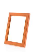 A picture frame with an orange background photo