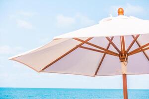 An umbrella on the beach photo