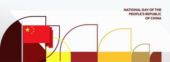 Creative geometric background for the celebration of the National Day of the People's Republic of China. Suitable for various purposes such as invitations, greeting cards, and Chinese New Year. vector