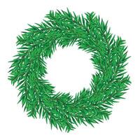 Christmas Fir Branch Wreath Illustration, Isolate on White Background vector