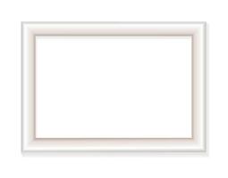 Elegant Rectangular White Smooth Picture Frame with Shadow Isolated on White Background vector