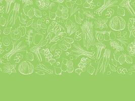 Hand Drawn Salad Set, Healthy Food Menu Template. Outline Illustration vector