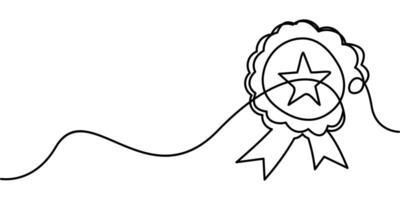 continuous line drawing of prize charter symbol. abstract line art illustration vector