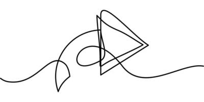 continuous line drawing of right direction arrow symbol. abstract line art illustration vector