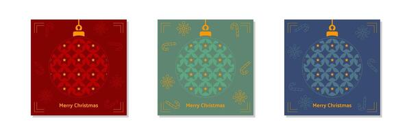 Collection of Christmas Card Backgrounds. Simple Design with Luxurious Ornaments vector