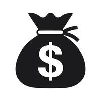Sack dollar icon design with a white background vector