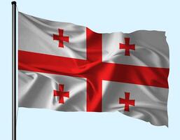 Georgia Flag Wind Waving With Pole photo