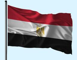 Egypt Flag Wind Waving With Pole photo