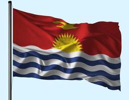 Kiribati Flag Wind Waving With Pole photo