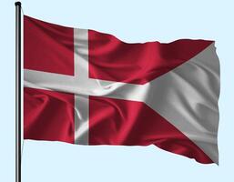 Denmark Flag Wind Waving With Pole photo