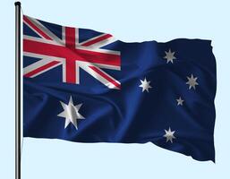 Australia Flag Wind Waving With Pole photo