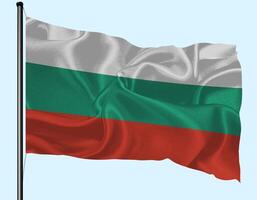 Bulgaria Flag Wind Waving With Pole photo