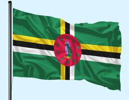 Dominica Flag Wind Waving With Pole photo