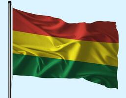 Bolivia Flag Wind Waving With Pole photo