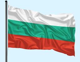Bulgaria Flag Wind Waving With Pole photo