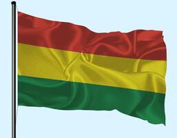 Bolivia Flag Wind Waving With Pole photo