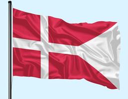 Denmark Flag Wind Waving With Pole photo