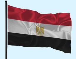 Egypt Flag Wind Waving With Pole photo