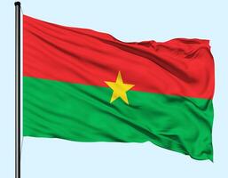 Burkina Faso Flag Wind Waving With Pole photo