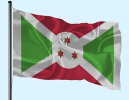 Burundi Flag Wind Waving With Pole photo