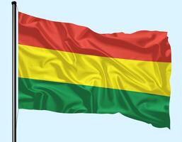 Bolivia Flag Wind Waving With Pole photo