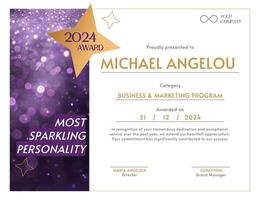 Certificate of Achievement for 2024 Business Award template