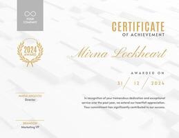 Minimalist Certificate of Achievement template