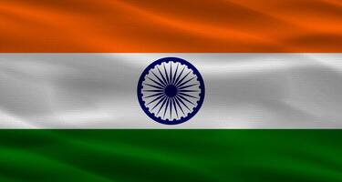 India flag background with texture. Close up of the flag of India waving photo