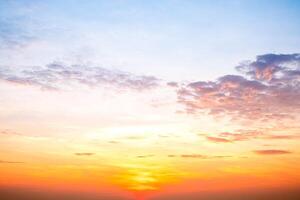 Beautiful , luxury soft gradient orange gold clouds and sunlight on the blue sky perfect for the background, take in everning,Twilight, Large size, high definition landscape photo