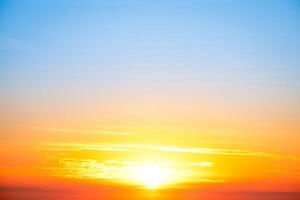 Beautiful , luxury soft gradient orange gold clouds and sunlight on the blue sky perfect for the background, take in everning,Twilight, Large size, high definition landscape photo