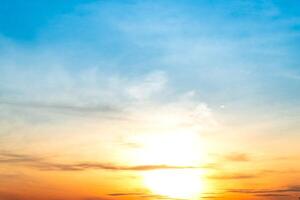 Beautiful , luxury soft gradient orange gold clouds and sunlight on the blue sky perfect for the background, take in everning,Twilight, Large size, high definition landscape photo