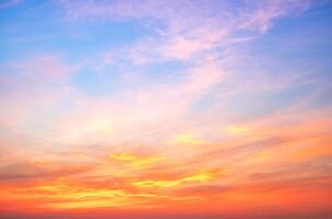 Beautiful , luxury soft gradient orange gold clouds and sunlight on the blue sky perfect for the background, take in everning,Twilight, Large size, high definition landscape photo