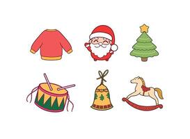 Christmas Set Flat Illustration and New Year design elements vector