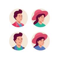 Hand Drawn Flat Profile or Avatar Illustration userpic in circle frame vector