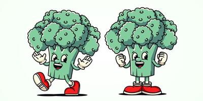 Broccoli character cartoon mascot, suitable for diet, food, health and business vector