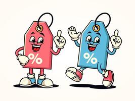 Discount Tag character cartoon mascot. Suitable for business, marketing, promotion and design elements vector
