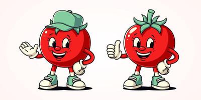 Tomato character cartoon mascot, suitable for diet, food, health and business vector
