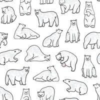 Polar bear seamless pattern illustration vector