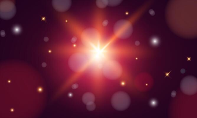 Happy holidays background with bokeh and starlight effects.