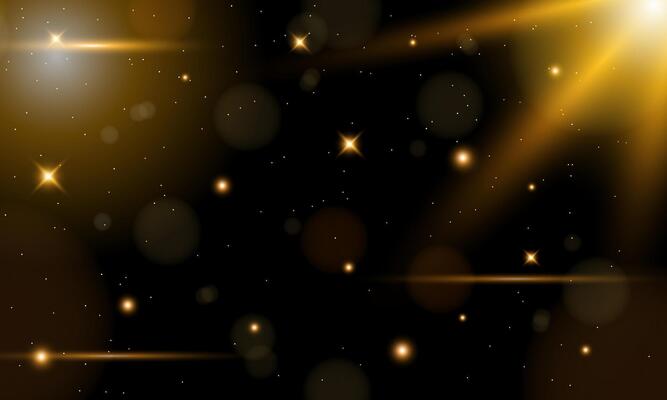 Golden shiny abstract holidays bokeh lights and stardust background