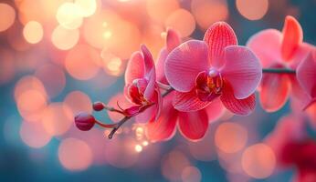 A close up of a pink flower with a blurry background. The flower is the main focus of the image, and it is a beautiful and delicate flower. The blurry background adds a sense of depth photo