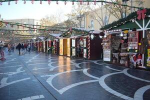Christmas Market With Festive Decorations photo