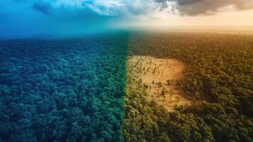 A forest with trees and a cloud photo