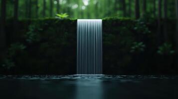 A waterfall in the middle of a forest photo