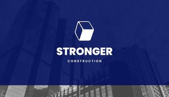 Navy Blue Construction Business Card template